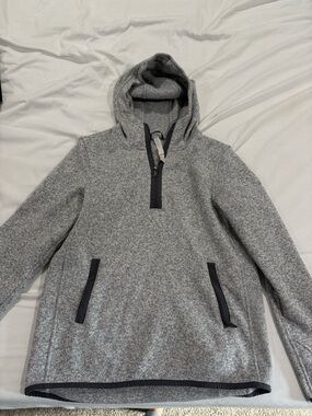 lululemon athletic women’s Heather Gray Hooded Half-Zip Pullover